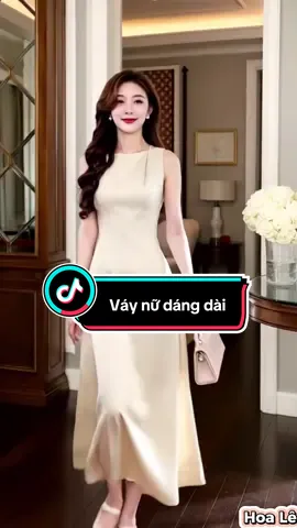 Váy cổ thuyền dáng dài xoè chất ý Hàn quốc #vaydangdai #vaydep #vayxinh #damdep #damxinh #hoale4mua #CapCut 