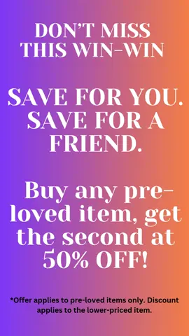 SAVE FOR YOU. SAVE FOR A FRIEND. Buy any pre-loved item, get the second at 50% OFF! Our biggest pre-loved deal just dropped! Buy ANY item from our pre-loved collection and get the second at 50% OFF 🧡 Perfect if you’ve been eyeing a second device, or want to team up with another family to save together! ✅ Fully serviced ✅ Cleaned and safety-checked ✅ Ready for their next adventure 📦 Offer valid while stocks last ⚠️ Discount applies to the lower-priced item 🛒 Pre-loved items only DM us to reserve yours or WhatsApp us at +65 8896 8963 #SpecialNeedsTikTok #AssistiveTech #MobilityAid #CPWarrior   #CerebralPalsyAwareness #PrelovedEquipment #CerebralPalsyKids #DisabilityTok   #CPIndonesia #SpecialNeedsMalaysia #SpecialNeedsIndonesia #EnaTechHub   #AnakBerkebutuhanKhusus #FisioterapiJakarta #LayananFisioterapi   #TerapiBerjalan #AlatTerapi #DisabilityAwareness #ParentingTips #gdd