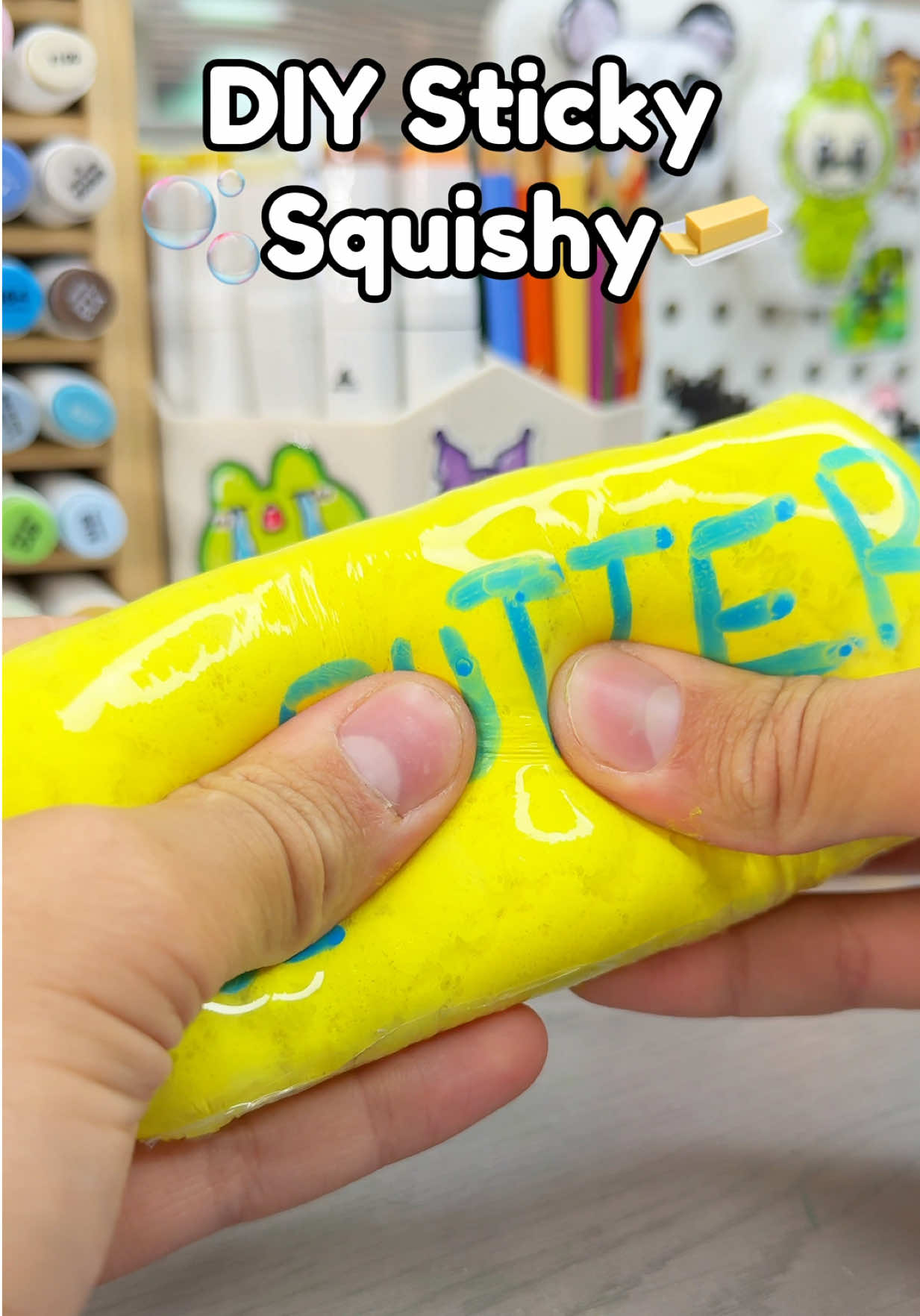 🧈DIY Sticky Squishy!? #diysquishy #diyfidget #diyfidgettoys #DIY #diycraft #crafts #craft #cute 