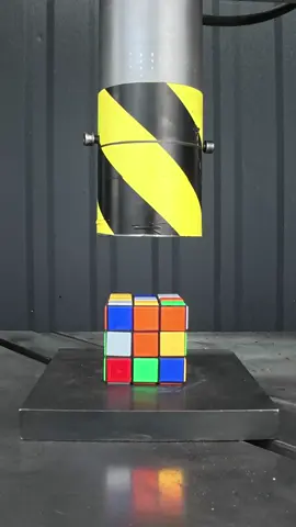 Crushing Rubik's Cube #rubikscube #rubik #cube #crushing #satisfying #hydraulicpress #crushingtime #destroy #machine #press