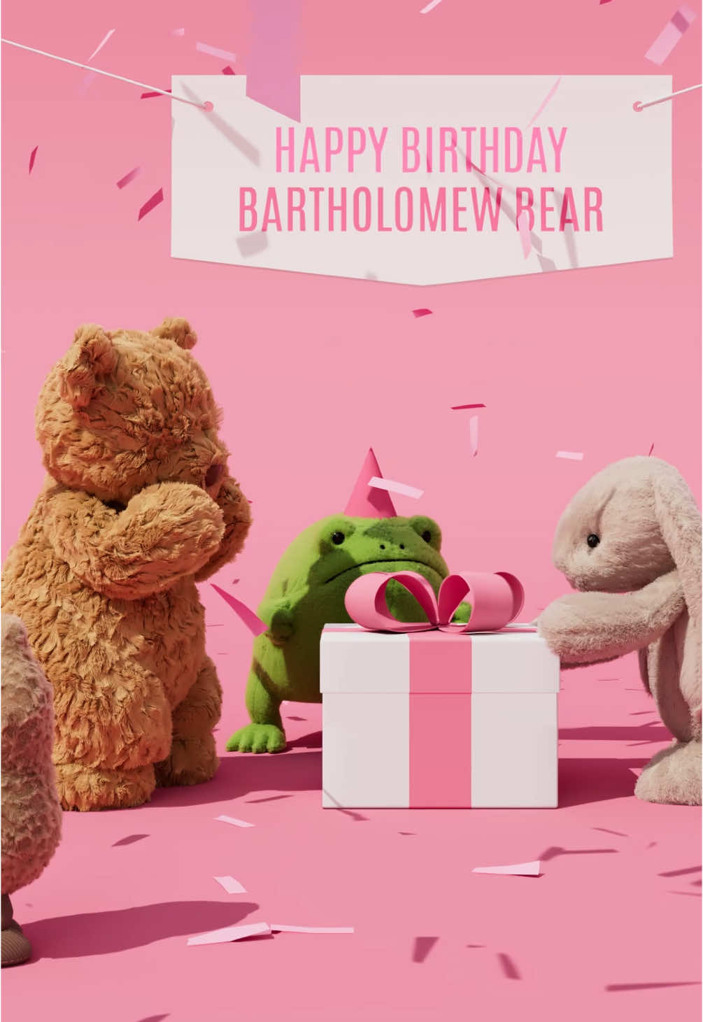 Happy Birthday, Bartholomew Bear! We hope you like your present – Rufferty Puppy! #NewPet #sharingjoy #jellycat #jellycatcollection #jellycatlondon 