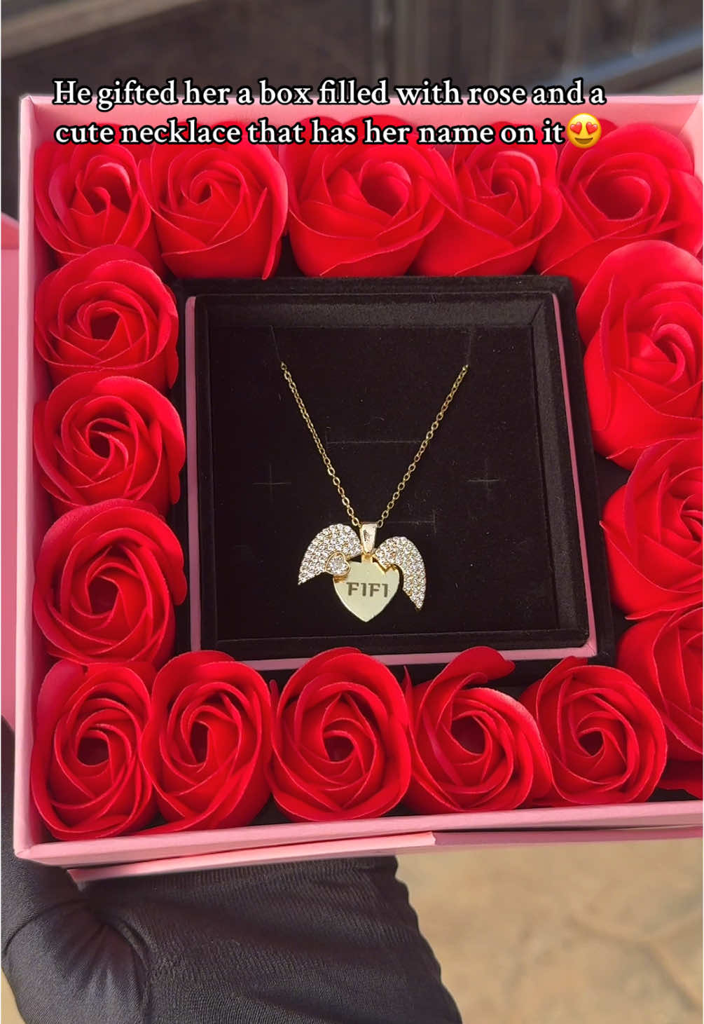 Our cute customized angel wing necklace is now available  You want a necklace that she won’t take off? Or the one she will forever cherish with your name in? Here’s a perfect option for you  Kindly send us a dm to place order now!!! Production takes 2/3 working days  Price : 15,000 Naira (With normal jewelry box) Price : 30,000 Naira (with rosebox) Gift for girlfriend  Custom gift for bestie  Necklace for babe Name necklace  Quality jewelry vendor  Name necklace in Nigeria  #helahtrends #jewelry #fyp #customizednecklace #giftforher #customizednecklaceforlover #namenecklace #giftideaforher #nontarnishnecklace #giftforgirlfriend #custommade 