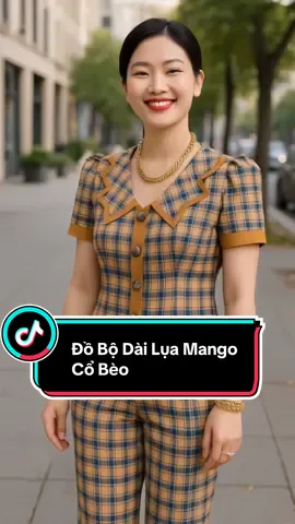 Đồ Bộ Dài Lụa Mango Cổ Bèo Nhọn #setboxinh #thoitrangnu #thoitrang 