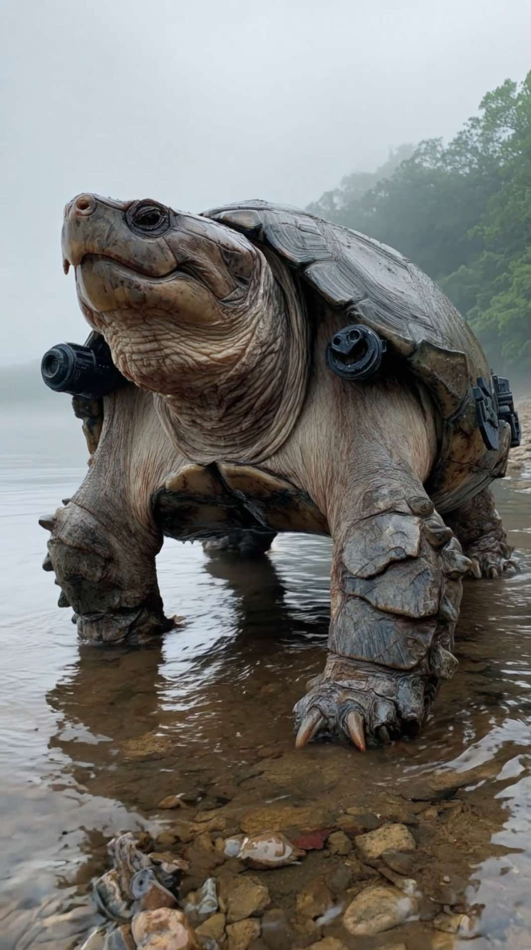 Just randomly found a giant turtle #turtle #aigenerated #sea #nature #giant 