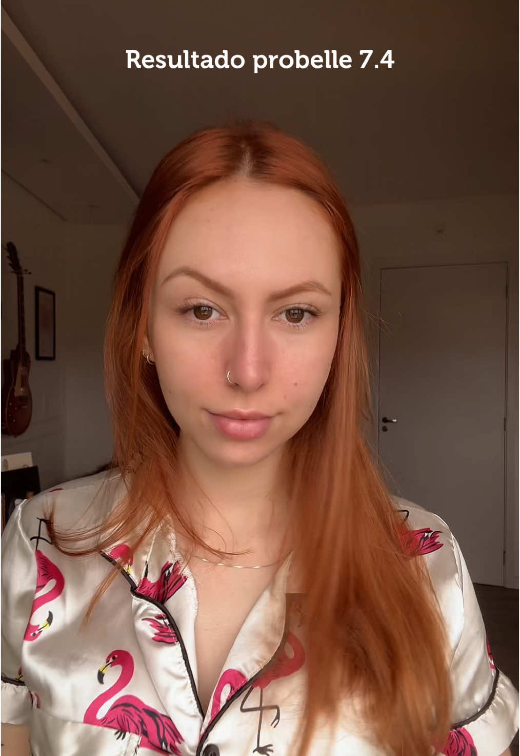 Na raiz ficou mais vivo porque no comprimento meu cabelo tinha luzes mas eu gostei da cor #probelle #ruivo74