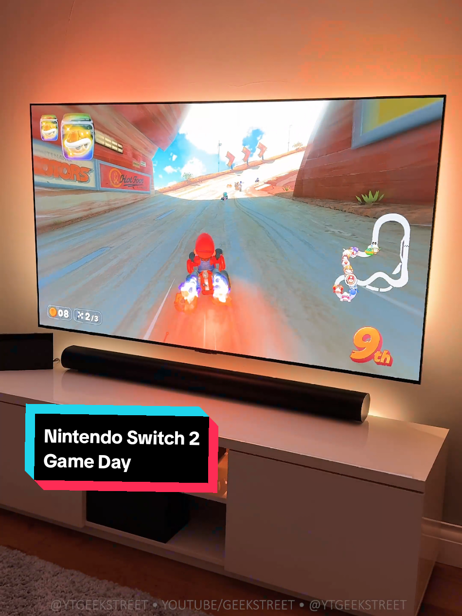 Gaming on my Nintendo Switch 2 Mario Kart World syncing with Philips Hue Play HDMI 2.1 Sync Box on LG G4 gaming TV #gamingcommunity #gaming #nintendoswitch2 #nintendoswitch22025 #nintendogamer #nintendo2025 #nintendoconsole #console #consolegamers #Nintendo2 #nintendoswitch #nintendo #switch2 #unboxing #gaminglights #philipshue @nintendo.uk @LG UK @Nintendo USA @Philips Hue 