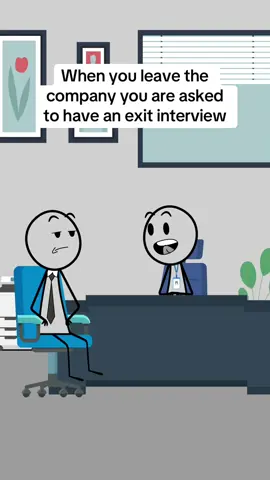 When you leave the company you are asked to have an exit interview#animation #animationmeme #work #worklife #manager #managersbelike #usa🇺🇸 