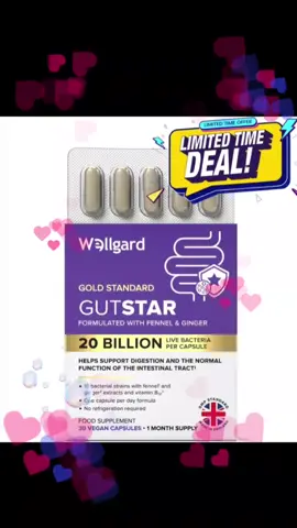   Bloating? Gut feeling off? This is your sign to try Wellgard Gutstar Probiotics 🌿✨   Say goodbye to bloating and hello to better digestion! 👋 Wellgard Gutstar Probiotics are formulated to support your gut health, balance your digestive system, and keep you feeling light and energized. Whether you're dealing with discomfort or just want to support your overall wellness, this is a game-changer. 💊 60 capsules | Vegan | Clinically researched strains 📦 Available now on TikTok Shop! 👉 Link in bio to shop!   #Wellgard #GutHealth #Probiotics #DigestiveHealth #BloatingRelief #TikTokShopFinds #HealthHack #WellnessDaily #TikTokMadeMeBuyIt #GutStarProbiotics #BloatBeGone #VeganSupplements  