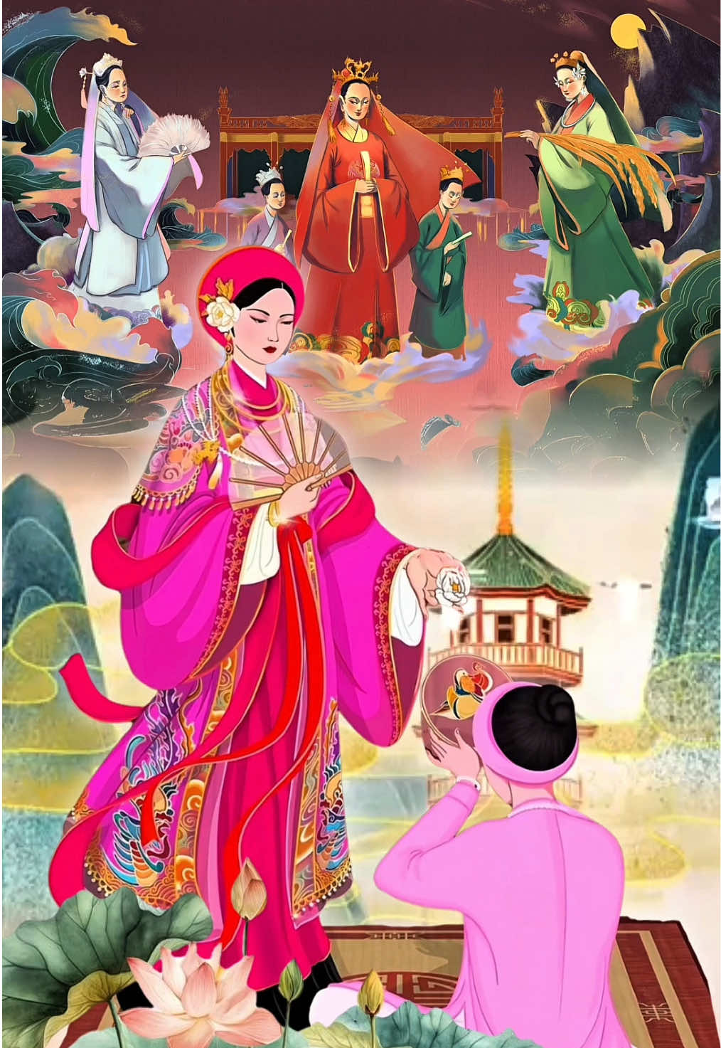 “Thanh Hoa sơn thuỷ hữu tình Có Cô Chín Giếng anh linh khác thường Sinh thời hầu cận Mẫu Vương Dọn hàng quán mát âm dương núi Sòng” #xuhuong #tuphuvanlinh #daomauvietnam #tuphu #cochin  Ảnh: sưu tầm - Tiktok: Vẽ tín ngưỡng dân gian. 