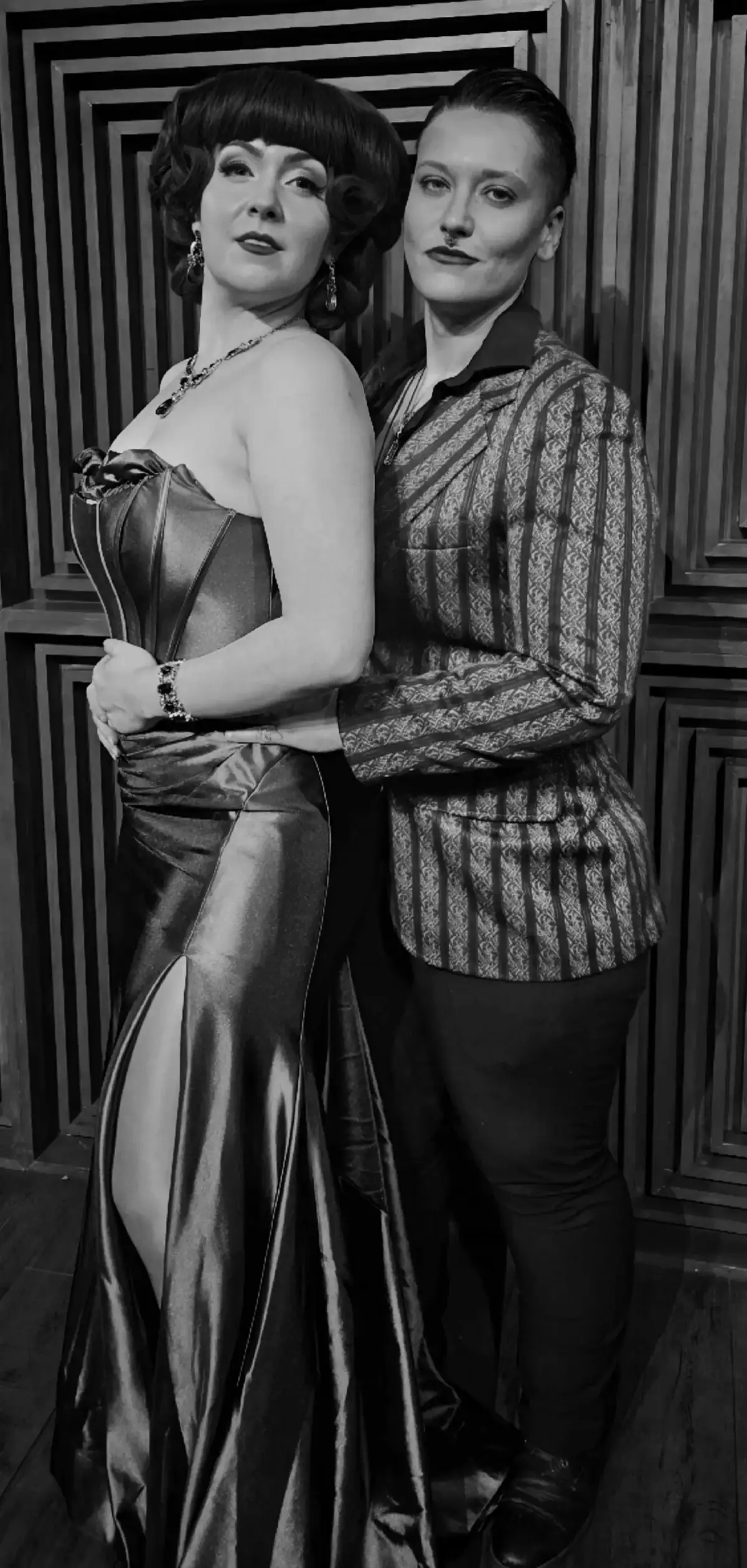 ok I lied, this is my favorite awkward prom photo of the night with @lucydarling @Carisa Hendrix I made it B&W because why wouldn't I with our outfits. if you can get tickets go see her! she will be in Pittsburgh the entire month of june @Pittsburgh Cultural Trust  shout out to Three Rivers Vintage on South Side in Pittsburgh for my suit jacket. it's still one of my favorites. #🏳️‍🌈 #fypシ #happypride #fyp 