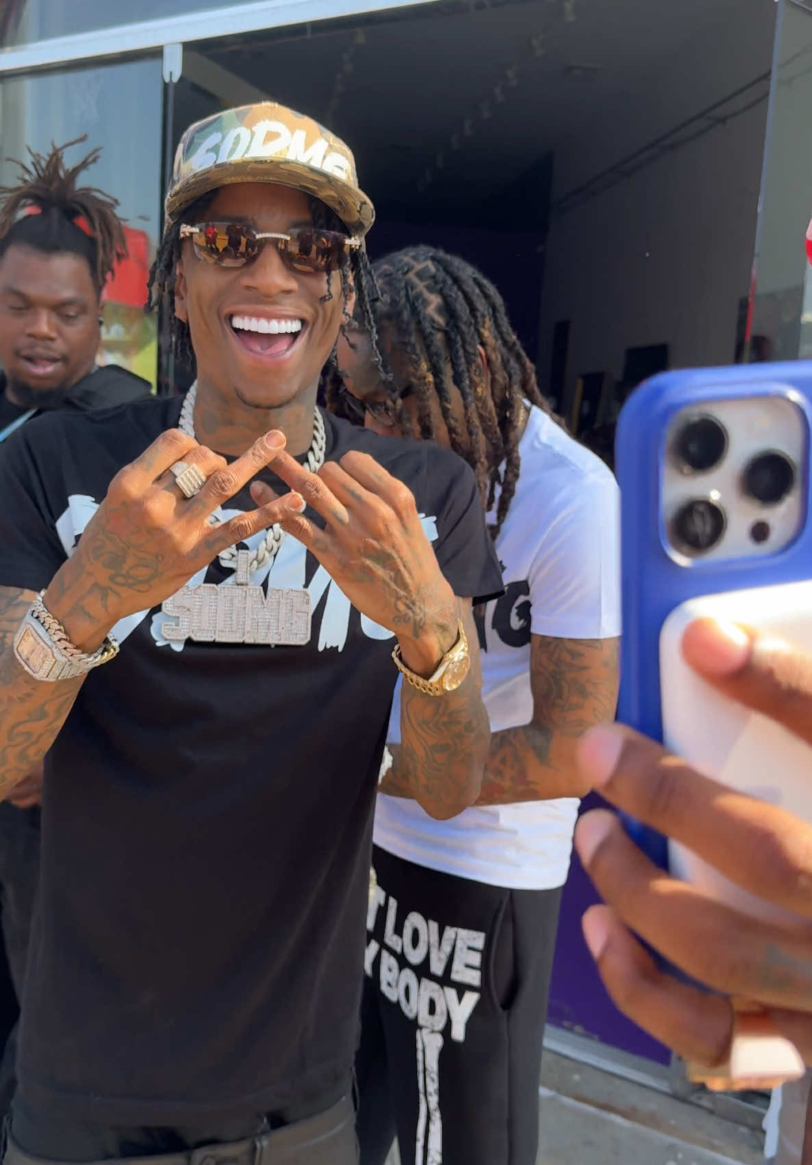 Soulja boy trying on the buffs 😂😂 