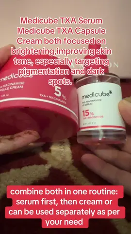 If you want fast absorption and a lighter feel, go for the TXA Serum. If you’re also in need of hydration and want to seal everything in, the TXA Capsule Cream is a great addition. I  combine both in one routine: serum first, then cream. 