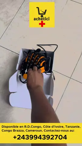 Santé plus vous apporte le gant robot miracle pour la rééducation à domicile, la kinésithérapie, pour vous aider à retrouver la mobilité de la main rapidement, renforcer les muscles, soulager les douleurs, prévenir les raideurs. Pour le cas de AVC, fractures, entorses et luxations, ruptures tendineuse, arthrose, polyarthrite rhumatoïde, maladie de Dupuytren, syndrome du canal carpien. Disponible en R.D.Congo, Côte d'ivoire, Tanzanie, Congo Brazza, Cameroun. Contactez-nous au +243994392704. #sante 