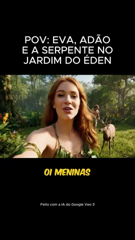 POV: Eva, Adão e a Serpente no Jardim do Éden.😅 Feito com a IA do Google Veo 3. #googleveo3 #veo3 #ai #ia #POV #Vlog #povia #povviral #viralreels #viralvideos #gemini #fyp