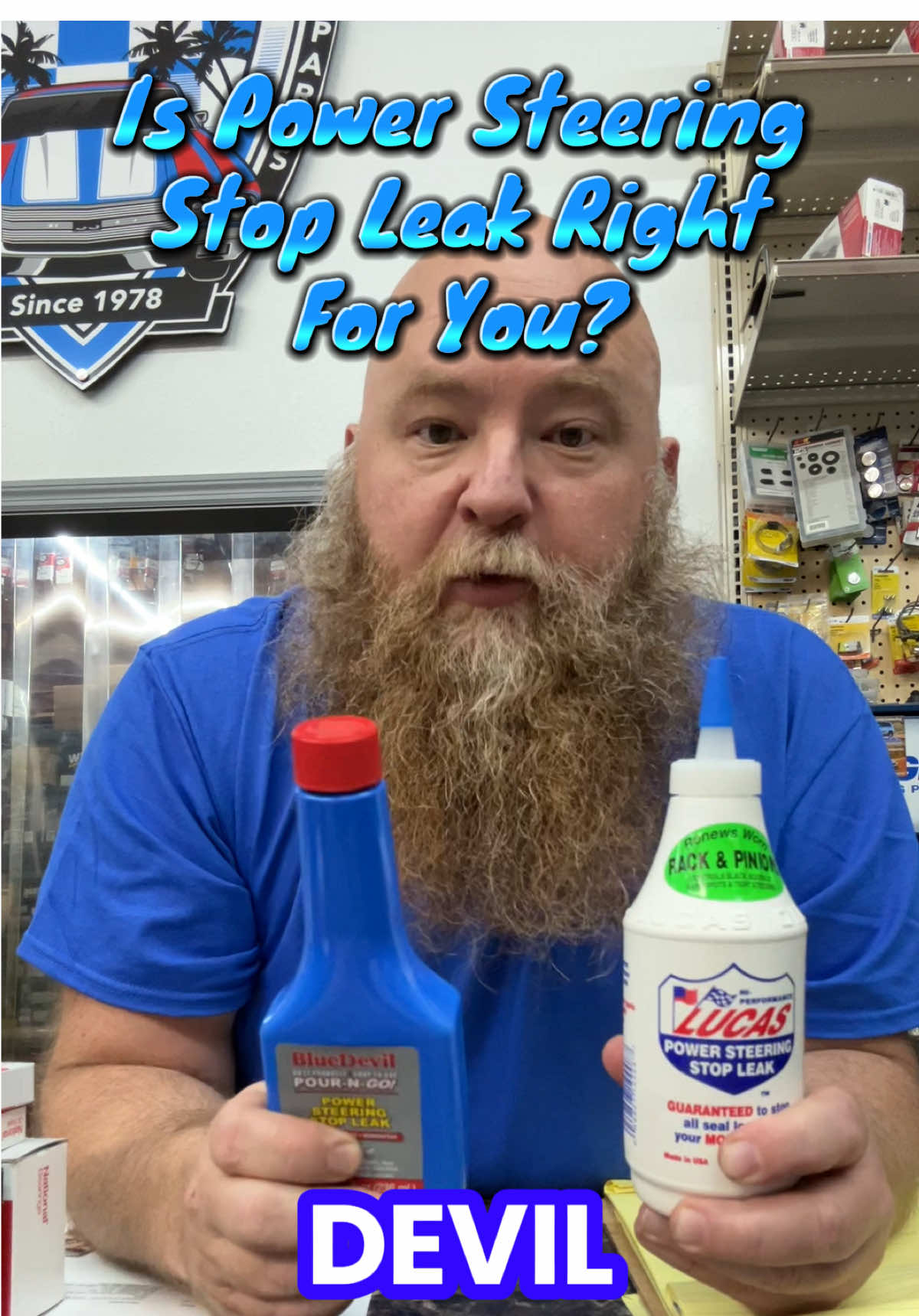 Power steering leak? Lucas and BlueDevil both claim to fix it—but they work differently. Here’s how to choose the right one (and avoid making it worse). #carmaintenance #diymechanic #carparts #carleaks #shoplocal