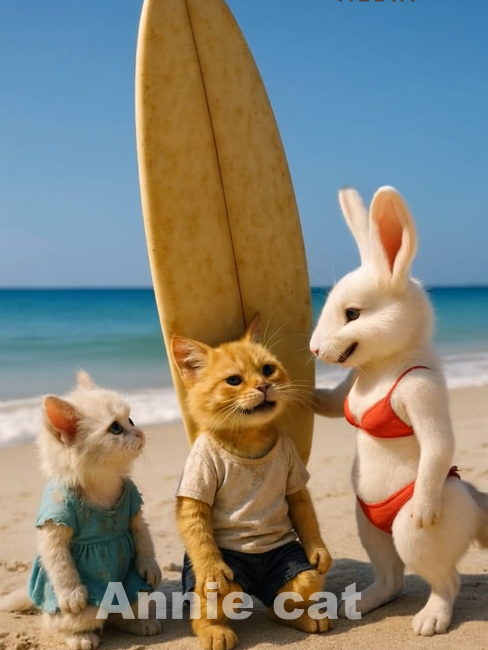 The cat borrowed the surfboard and bad luck came.#cat #poorcat #ai #fyp #foryoupage #viral #aicat 