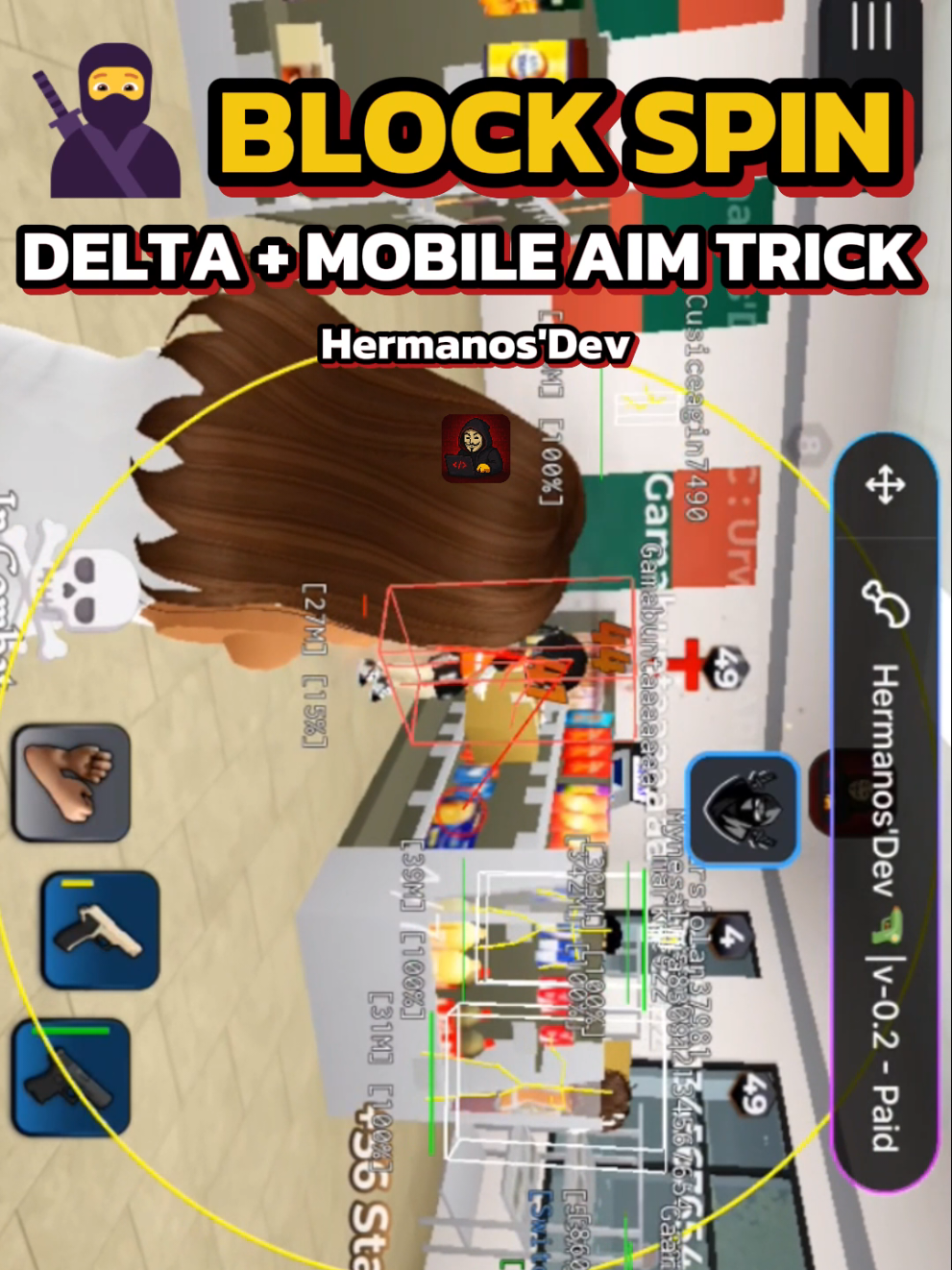 New Mobile Aim Trick in Block Spin 🥷 #blockspin #blockspinscript #blockspincodes #robloxfyp #roblox 
