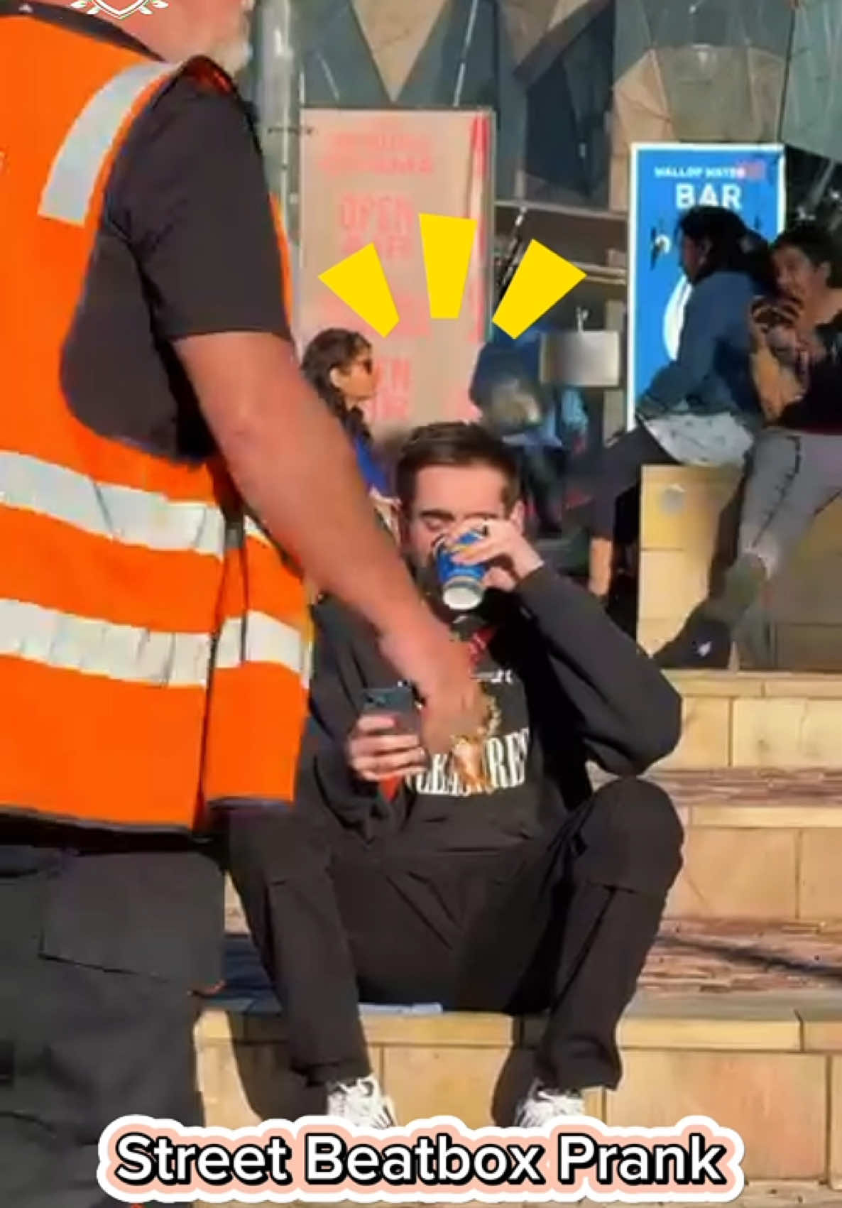 Started placing tiny mic stickers on strangers… then hit them with a surprise beatbox battle! 🎤😂 #MicroStickerPrank #BeatboxOnTheStreet #HilariousReactions #TikTokPrank 