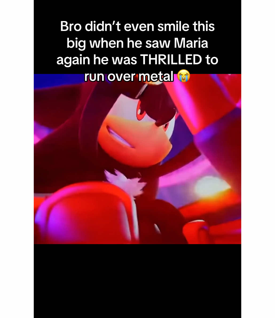 This is the most happy I’ve seen shadow be 😂 #sonicthehedgehog #sonicmovie3 #shadowthehedgehog #metalsonic #sonicmovie4 #sonicracingcrossworld #sonicandspongebob #sega #fyp 
