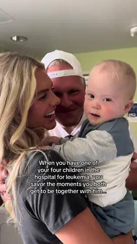 One of the harder parts of a Luca being admitted for a month at a time is Tomas and I are two ships passing, one with the 3 bigs and one with Luca. We usually swap out in the parking garage because most of the time Lucas counts are too low for them to visit, we have to be really careful with his suppressed immune system for about 3 of the 4 weeks. Along with this, we very rarely get to be with the big kids or Luca together so when those moments get to happen, we savor them and they are truly so special 🤍  Obviously this journey isn’t an easy one but there are so many moments that we easily could have taken for granted in the past and now we get to be way more present and intentional, this has been a gift throughout this journey. We know how much time together and moments mean.  Lukie continues to handle this round of chemo so well! No negative side effects, no additional variables. He’s been playing, snuggling, and so happy. Feeling extra grateful. Also and maybe most importantly, we are officially half way done with treatment!!  Thank you for being here sweet friends 🫶🏻 #downsyndrome #adoption #leukemia #cancerfree #fyp #foryoupage 