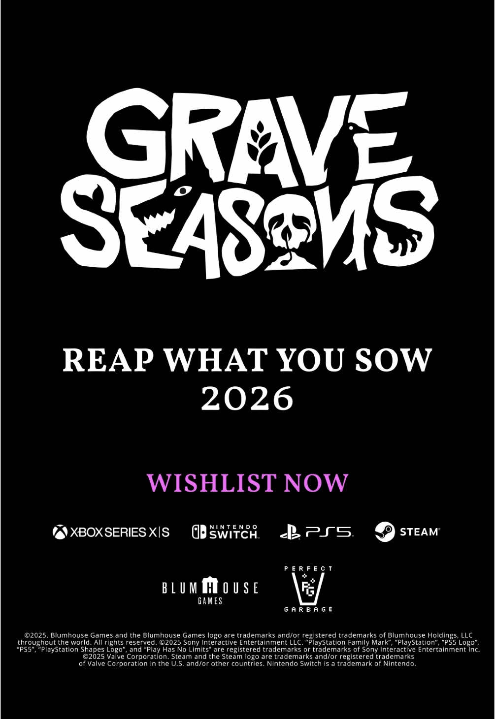 A farming sim, with serial killers. Grave Seasons is coming to PC and consoles in 2026. Wishlist now and join the Blumhouse Discord to know when you can play before anyone else @Perfect Garbage✨ Indie Gamedev 