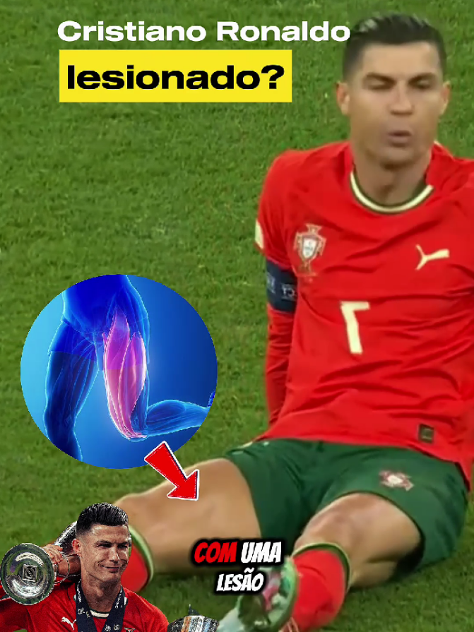 Cristiano Ronaldo revela ter sofrido uma lesão antes da final, mas não o impediu de vencer o campeonato #cristiano #portugal 