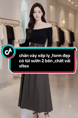 chân váy xếp ly,form đẹp có sườn 2 bên ,vải vitex#thoitranghe #thoitrangnu #vayxeply #chanvayxinh #chanvaydai #xuhuong2025 