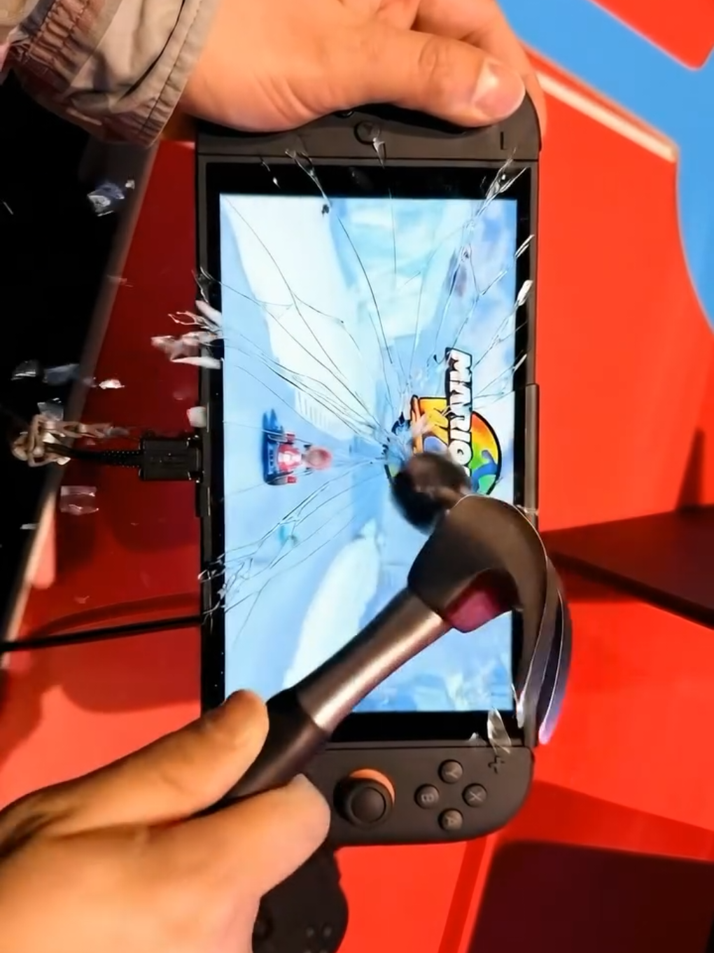 Tela quebrada Nintendo Switch 2 C/ spunkyclip #nintendoswitch #gameplaynintendo #viralvideo 