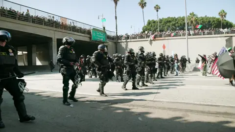 Sunday June 8, 2025. In Los Angeles California  . . #iceraids #immigrants #losangeles #protests #fypシ #fyp 