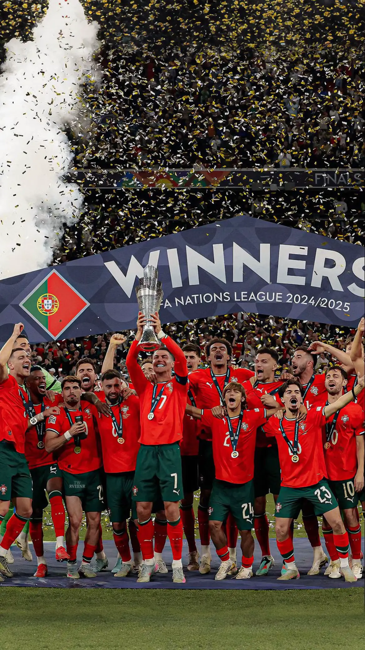 UEFA Nations League 2025 Winner 🥇  #portugal #ronaldo #Cristiano #CR7 #fyp #highlight #follower #brunofernandes #vitinha #wallpaper #uefanationleague #uefa #champion #viral 