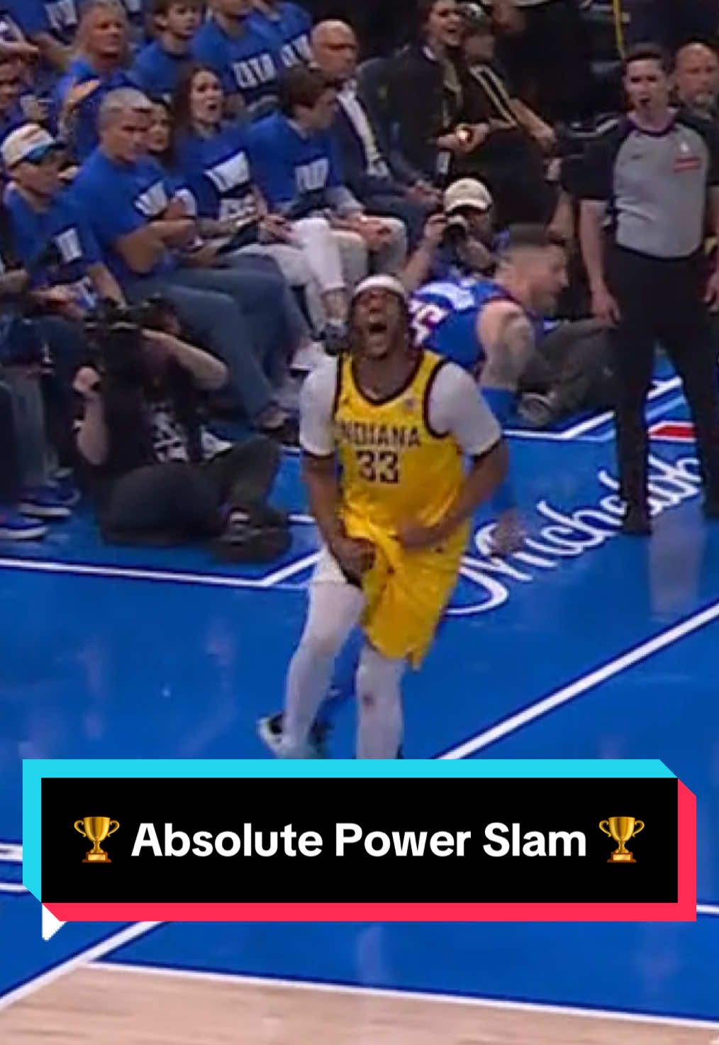 Replying to @NBA Bringing the absolute POWER SLAM 🤯😳 @Pacers #NBA #NBAFinals #Pacers #IndianaPacers #MylesTurner 