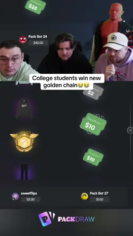 College students win new golden chain😭😭 #kickstreaming 