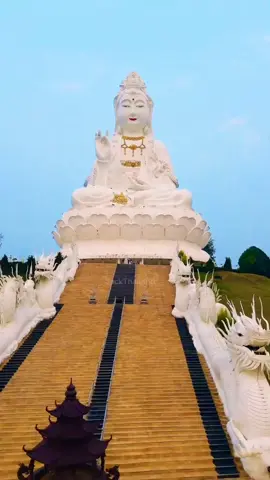 Wat Huay Pla Kang nổi tiếng với kiến ​​trúc độc đáo, được xây dựng theo  phong cách Trung Quốc-Lanna  với những bức tường trắng. Hầu như tất cả các ngôi đền khác trong khu vực đều được xây dựng theo  phong cách truyền thống của Thái Lan hoặc Thái Lan-Lanna , trong khi Wat Huay Pla Kang kết hợp các yếu tố Lanna và Trung Quốc một cách triệt để đến mức ngôi đền thực sự không giống bất kỳ yếu tố nào. Các yếu tố của  kiến ​​trúc Trung Quốc  tỏa sáng trong bảng màu, tự hào với các sắc thái tươi sáng của đỏ, vàng, vàng kim hoặc xanh lá cây. Ngôi chùa cao 9 tầng, có hình kim tự tháp thay vì hình tròn hoặc hình vuông như  các ngôi chùa Thái Lan hoặc Trung Quốc . Tầng trên cùng có hình chuông giống như Chedi truyền thống của Thái Lan. Thay vì những con rắn Naga mà người ta thường mong đợi, một cặp  rồng Trung Quốc  bảo vệ cầu thang vào bên trong cấu trúc. A DI ĐÀ PHẬT #phatphapkydieu 