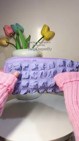 Cream Puff Pencil Case Large Capacity✅✅✅ #pencilcase #makeupkit #organizer #fypviralシ 