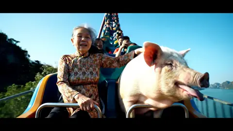 Sướng nhất cháu quỳnh nhé lại được bà dẫn đi chơi tàu lượn siêu tốc ở hạ long, có cháu nào ở đây không ra chơi cùng bà nào #veo3 #xuhuongtiktok #ai 