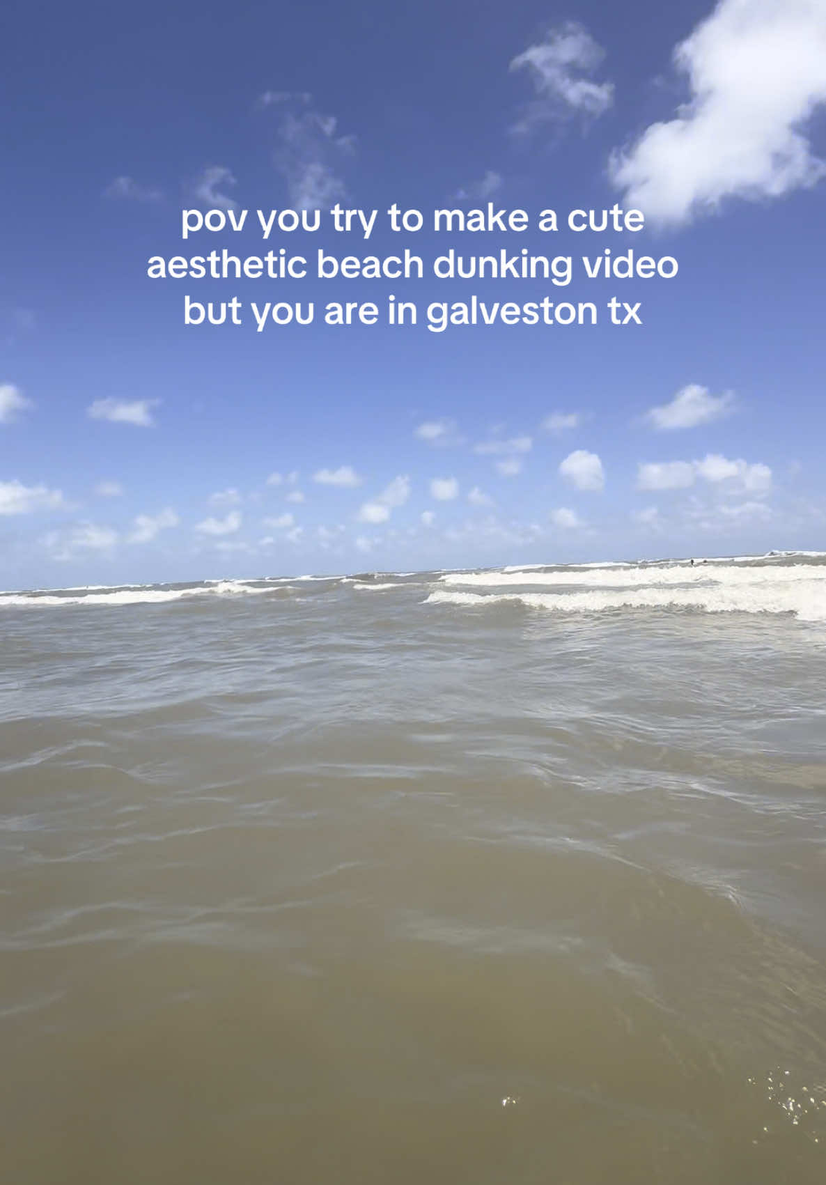 promise the water isn’t bad lolll edit: guys i was being sarcastic.. #beach #galveston #dunking #dunk #ocean #beach #texas #fail #foryoupage #fy