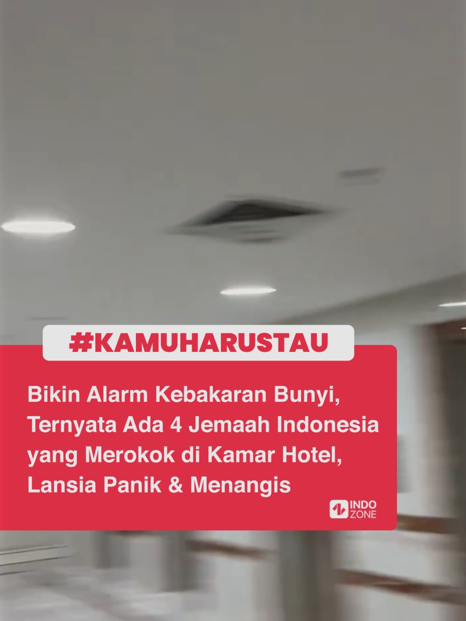 Netizen dengan akun X icikiwwir membagikan momen saat para jemaah haji Indonesia menegur beberapa orang yang ketahuan merokok hingga membuat alarm kebakaran hotel berbunyi pada 7 Juni 2025. Tampak, beberapa jemaah langsung mendatangi kamar yang disebutkan berisi 4 orang yang tengah merokok. Akibatnya, menyebabkan kepanikan karena alarm berbunyi, hingga para jemaah lansia menangis dan gemetar karena gak mampu melewati tangga darurat. 