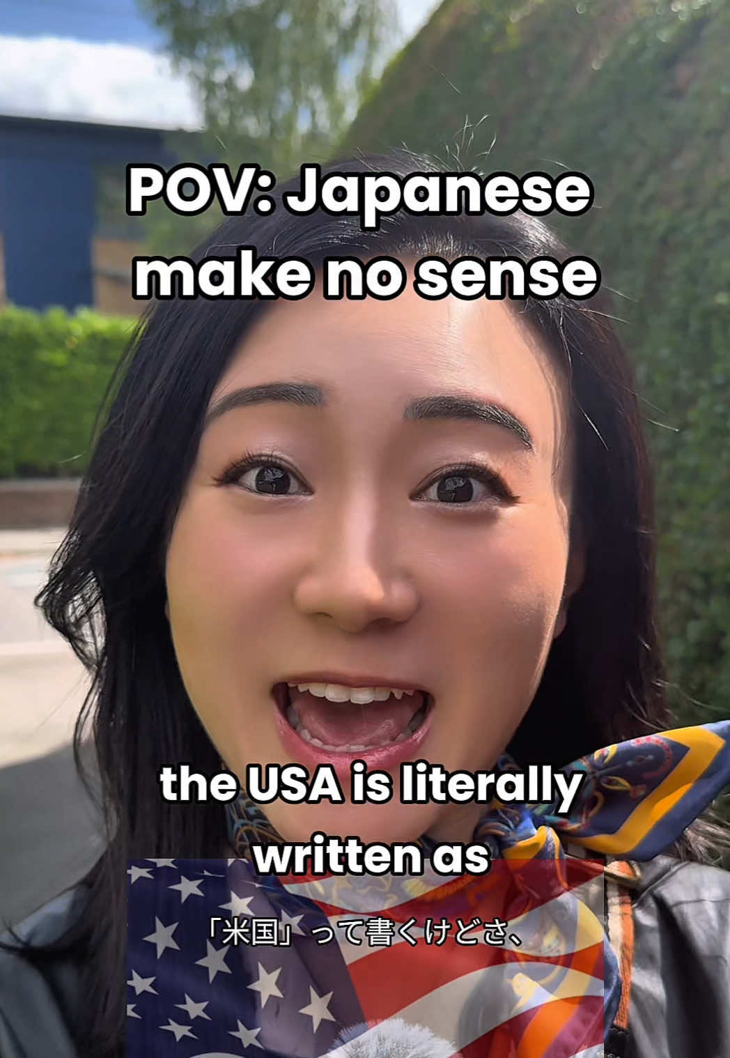 Take a guess why you think this is! 🇺🇸☺️ Mysteries of Japanese logic //日本語ミステリー 🇯🇵 Why is the US written as “rice country” in Japanese, while the UK is written as “excellence country”? Follow for travel recs, Japan memes, some occasional yaps and songs from me 🥰 #Japan #Japanese #日本語 #funny #ifyouknow 