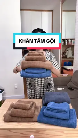 Combo 3 khăn tắm gội #khantamcotton 