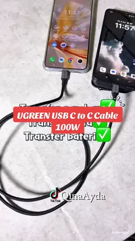 Siapa macam aku? Baru tau ada cable boleh tranfr data phone to phone cmni senang sgt! #UGREEN USB C to C Cable 100W 