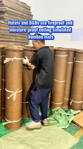 Hotels and B&Bs use fireproof and moisture-proof ceiling simulated bamboo mats#Ceiling #bamboo #mat #factory #fly #foryou 