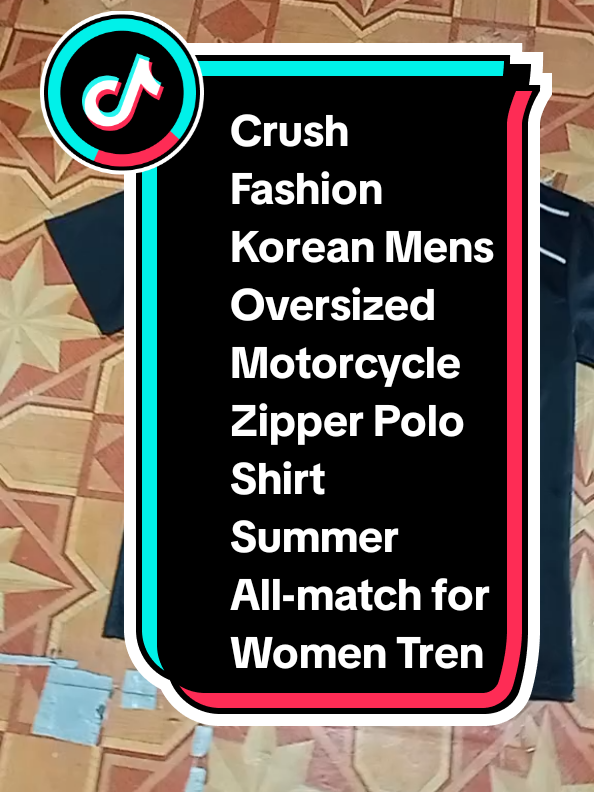Crush Fashion Korean Mens Oversized Motorcycle Zipper Polo Shirt Summer All-match for Women Trendy Letter #tshirt #tshirtsoversize #oversize #tshirts#fyp #viral #trending 