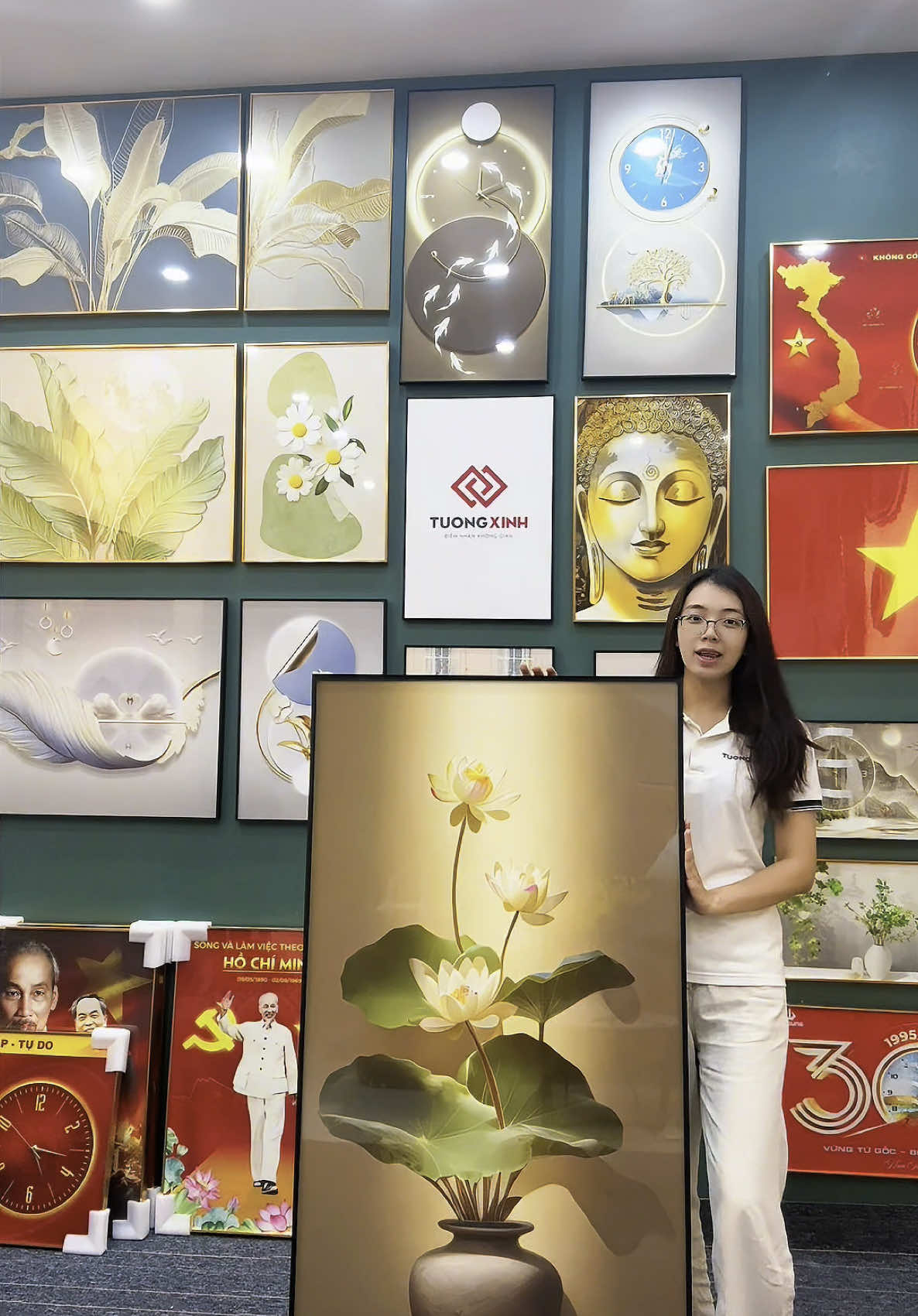 Tranh hoa sen treo tường #tuongxinhdecor #tranhtreotuong #trangtrinhacua #tranhtrangguong 