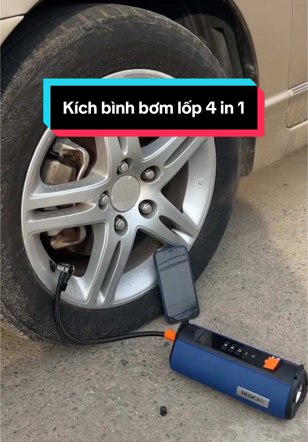 Kích bình bơm lốp 4 trong 1 - Nhỏ mà có võ, cực kỳ đa năng cho mọi chuyến đi #kichbinhoto 