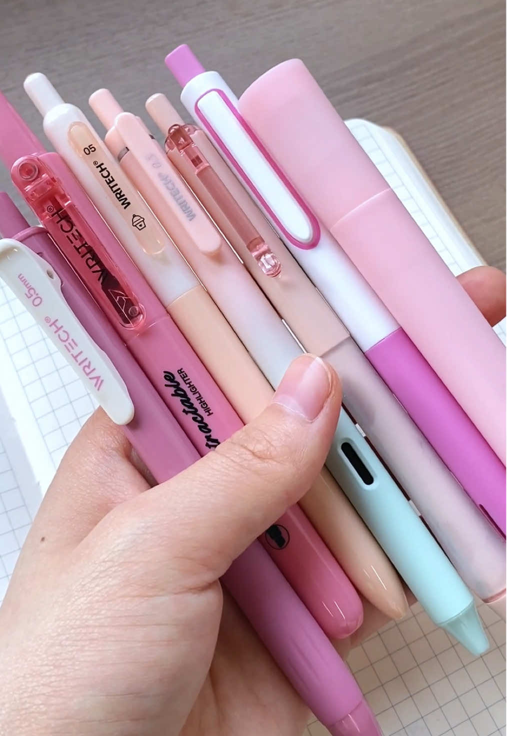 Too cute to resist! Which pink is your vibe today?💖#writech #aesthetic #stationery #pen #stationeryhaul #gelpen #pentest #pentok #pink #fyp 