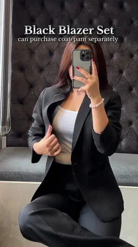 Be Bossy, Be Classy. #bosslady #attirenepal #corporateoutfit #formalset #blackblazer #blazer 