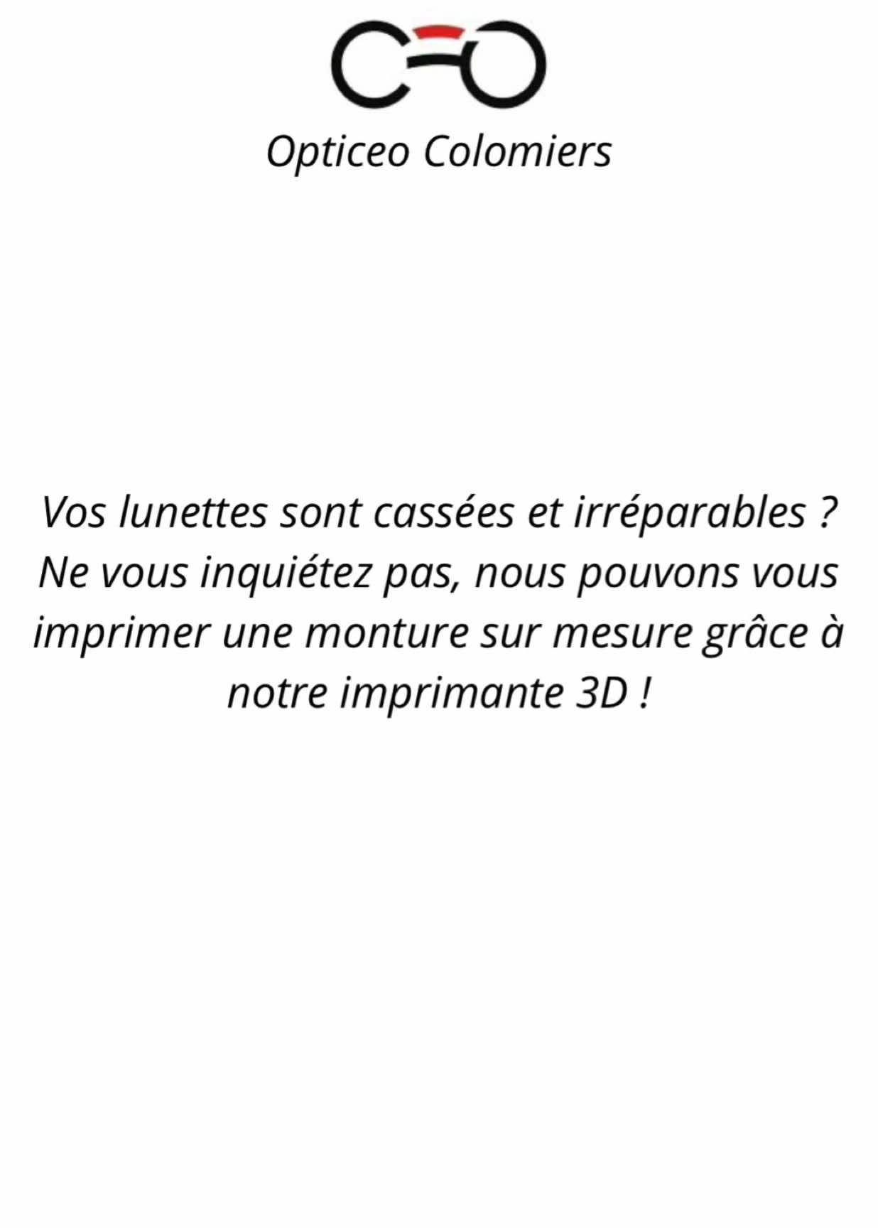 Acte 1 - Scène 1 : La méga boulette 🫢 Vous aussi vous avez cassé vos lunettes ? N’hésitez pas à passer, vos opticiens vont vous en imprimer des nouvelles.. 🤕 @oomade_3d  #opticien #lunettes #colomiers #eyewear #glasses #opticeo #reparation #impression3d #imprimante3d #oomade