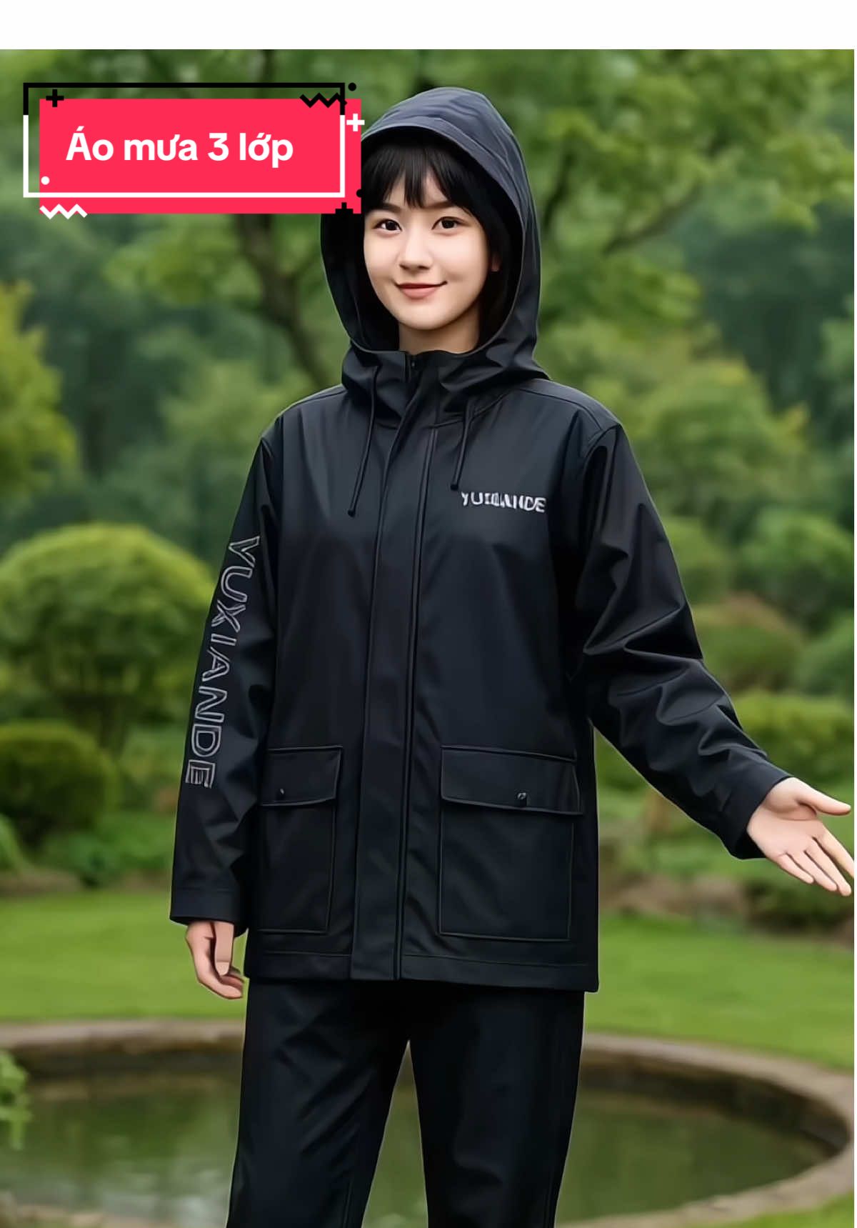 Bộ quần áo mưa 3 lớp chống thấm nước 199k #xh #aomua #hangshoping 