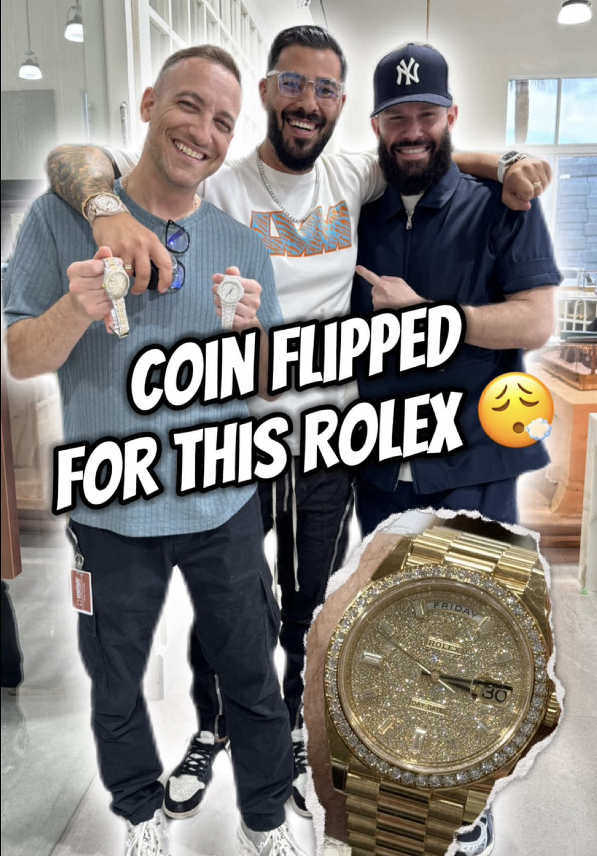 Sal never loses a coin flip…🤣 #fyp #diamonddistrict #viralvideo #trending #watchtok #watchesoftiktok #luxurywatches #rolex #funnyvideos 