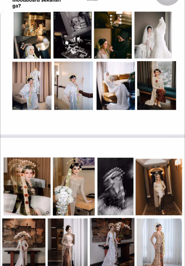 Membalas @citramilandari sedikit referensi moodboard, dari bride preparation smpe akad. klo pas resepsi aku pasrahin ke vendor🥰 #moodboard #moodboardaesthetic #wedding #weddingtiktok #weddingday 